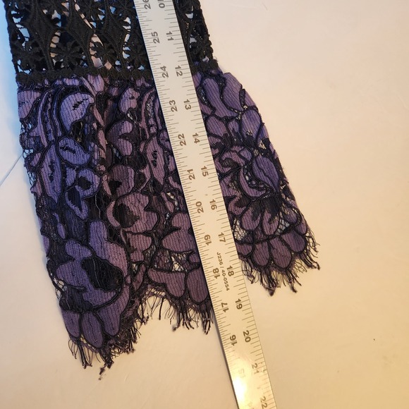 Eliza J Womens Lace Tulip Cocktail Dress Size 6 Grey/Purple Fit Flare Whimsigoth - Picture 13 of 16